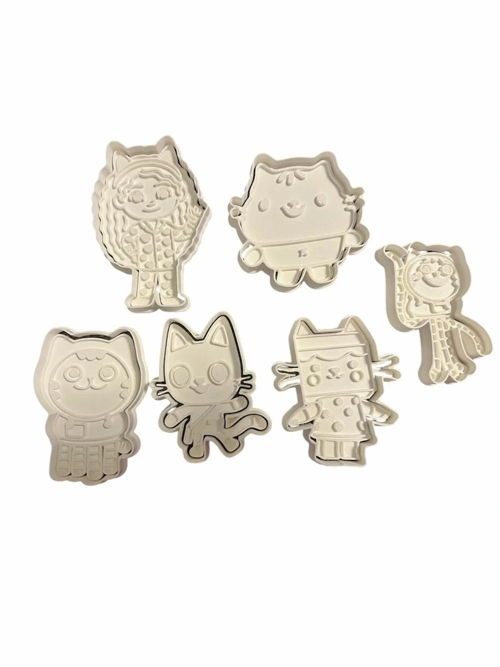 Gabby's Dollhouse Cookie Cutter and Stamp Set Cat Birthday Fondant Clay Baking T